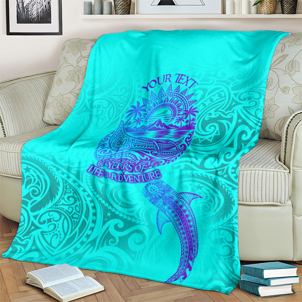 Personalized Polynesian 60th Birthday Island Life Since 1966 Blanket Vibrant Tribal Tattoo Ocean Sunset Pattern TS04 - Polynesian Pride