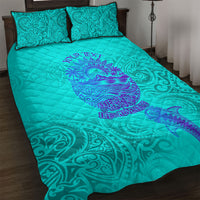 Personalized Polynesian 60th Birthday Island Life Since 1966 Quilt Bed Set Vibrant Tribal Tattoo Ocean Sunset Pattern TS04 Blue Purple - Polynesian Pride