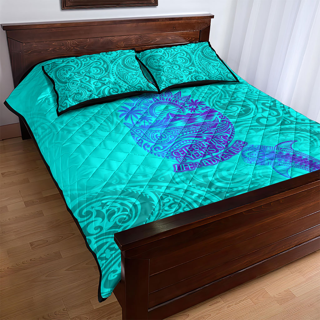 Personalized Polynesian 60th Birthday Island Life Since 1966 Quilt Bed Set Vibrant Tribal Tattoo Ocean Sunset Pattern TS04 - Polynesian Pride