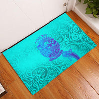 Personalized Polynesian 60th Birthday Island Life Since 1966 Rubber Doormat Vibrant Tribal Tattoo Ocean Sunset Pattern TS04 - Polynesian Pride