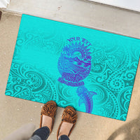 Personalized Polynesian 60th Birthday Island Life Since 1966 Rubber Doormat Vibrant Tribal Tattoo Ocean Sunset Pattern TS04 - Polynesian Pride
