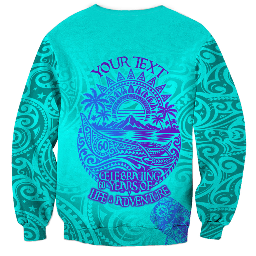 Personalized Polynesian 60th Birthday Island Life Since 1966 Sweatshirt Vibrant Tribal Tattoo Ocean Sunset Pattern TS04 - Polynesian Pride
