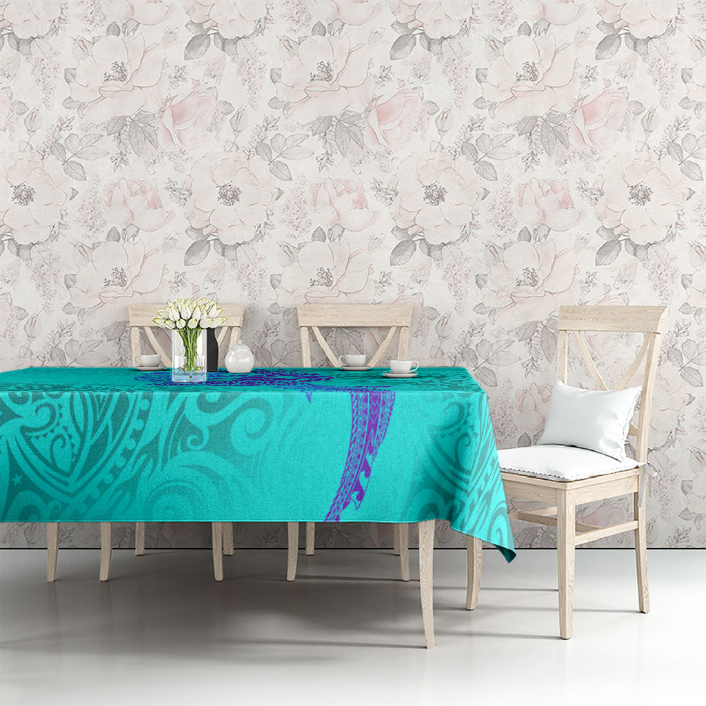 Personalized Polynesian 60th Birthday Island Life Since 1966 Tablecloth Vibrant Tribal Tattoo Ocean Sunset Pattern