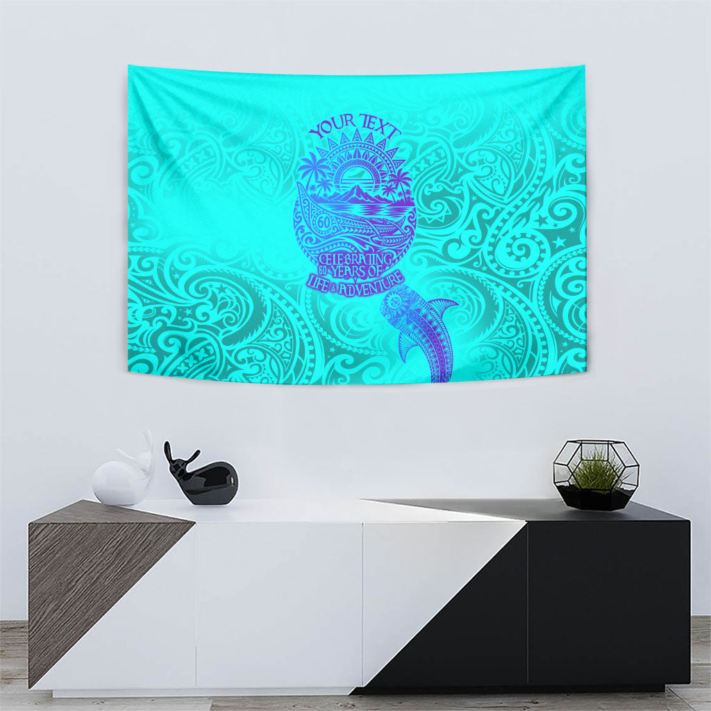 Personalized Polynesian 60th Birthday Island Life Since 1966 Tapestry Vibrant Tribal Tattoo Ocean Sunset Pattern TS04 - Polynesian Pride