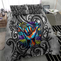 Chur Bro Shaka Sign Bedding Set New Zealand Koru Colorful Graffiti Splash TS04 - Polynesian Pride