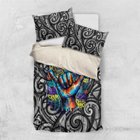 Chur Bro Shaka Sign Bedding Set New Zealand Koru Colorful Graffiti Splash TS04 US Twin 172cm x 218cm Multicolor - Polynesian Pride