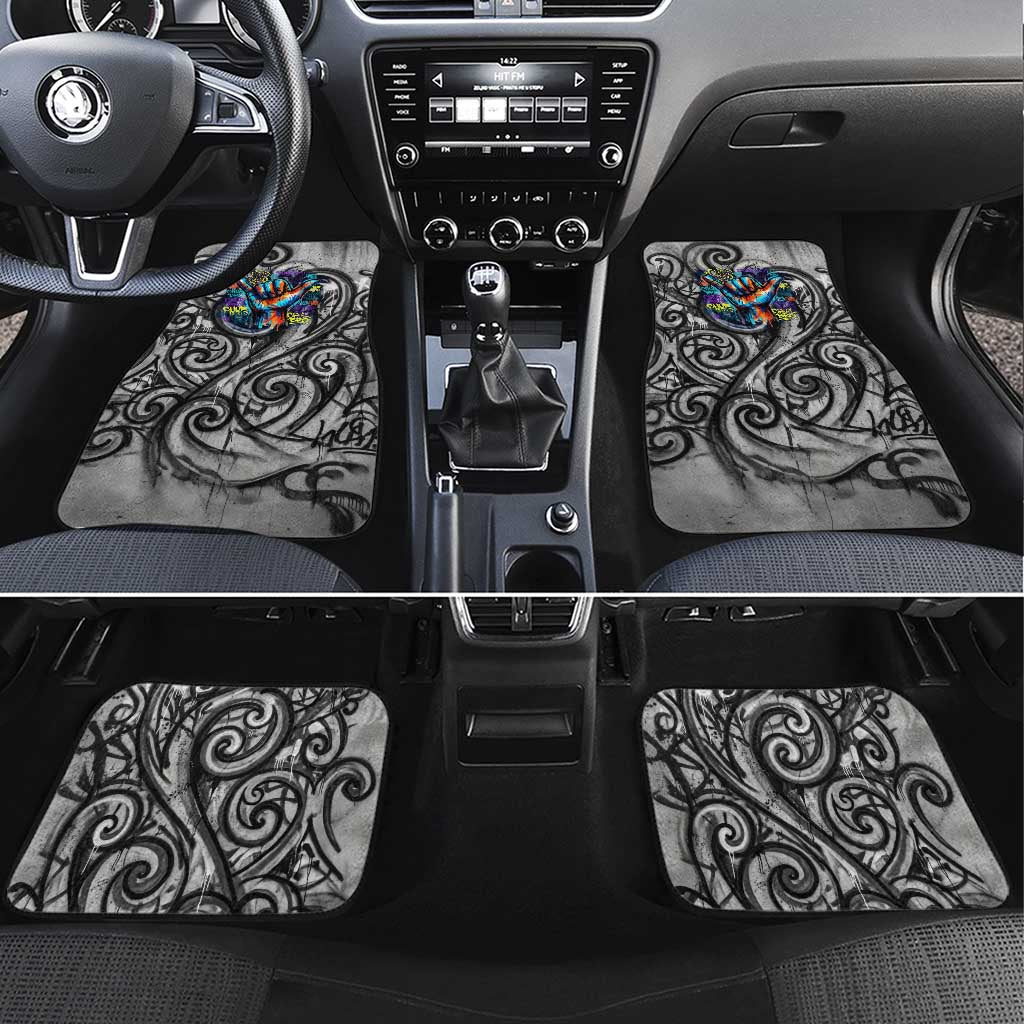 Chur Bro Shaka Sign Car Mats New Zealand Koru Colorful Graffiti Splash