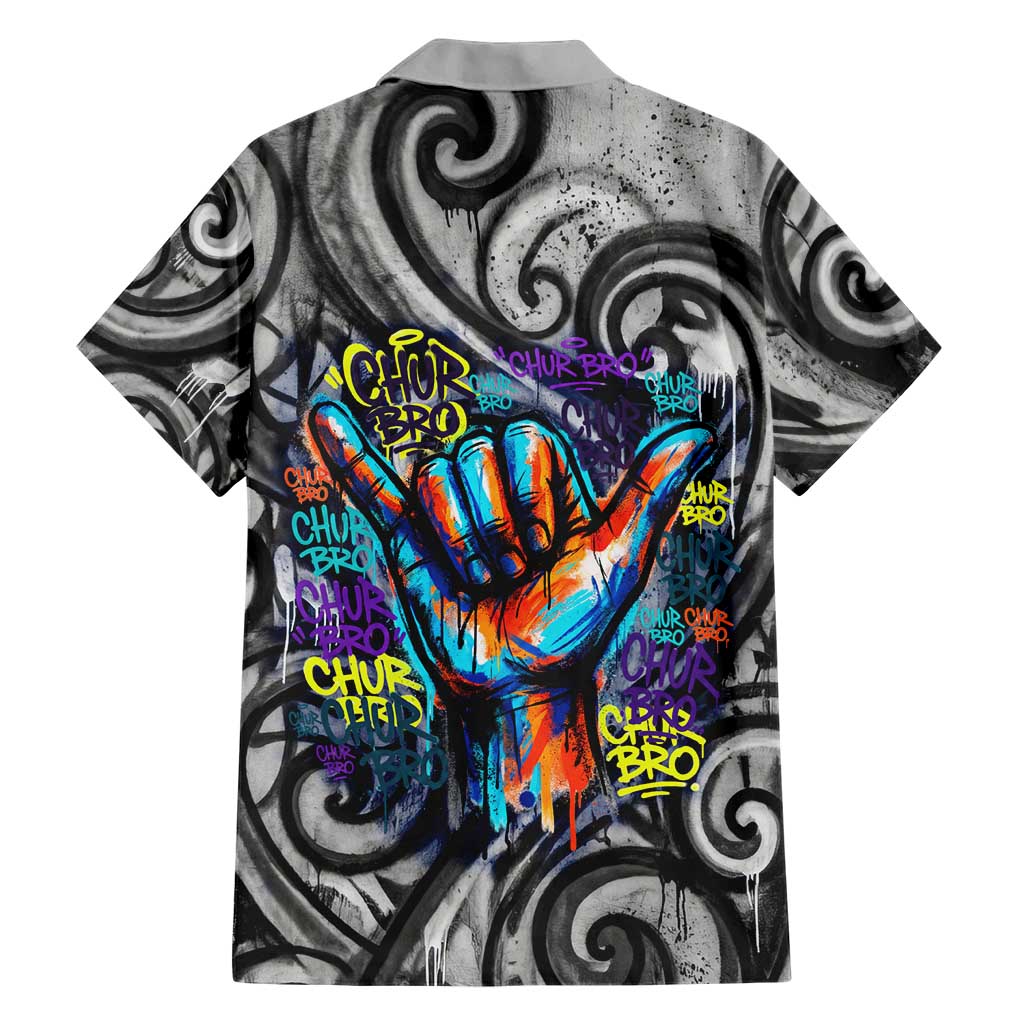 Chur Bro Shaka Sign Family Matching Puletasi and Hawaiian Shirt New Zealand Koru Colorful Graffiti Splash TS04 - Polynesian Pride