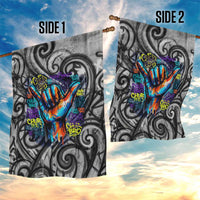 Chur Bro Shaka Sign Garden Flag New Zealand Koru Colorful Graffiti Splash TS04 - Polynesian Pride