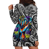 Chur Bro Shaka Sign Hoodie Dress New Zealand Koru Colorful Graffiti Splash TS04 - Polynesian Pride