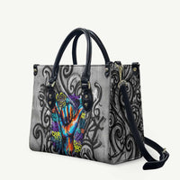 Chur Bro Shaka Sign Leather Bag New Zealand Koru Colorful Graffiti Splash