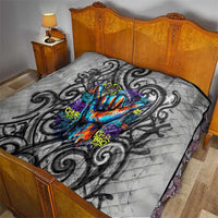 Chur Bro Shaka Sign Quilt New Zealand Koru Colorful Graffiti Splash