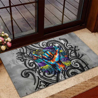 Chur Bro Shaka Sign Rubber Doormat New Zealand Koru Colorful Graffiti Splash