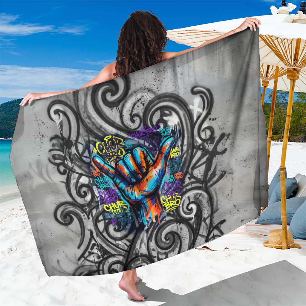 Chur Bro Shaka Sign Sarong New Zealand Koru Colorful Graffiti Splash