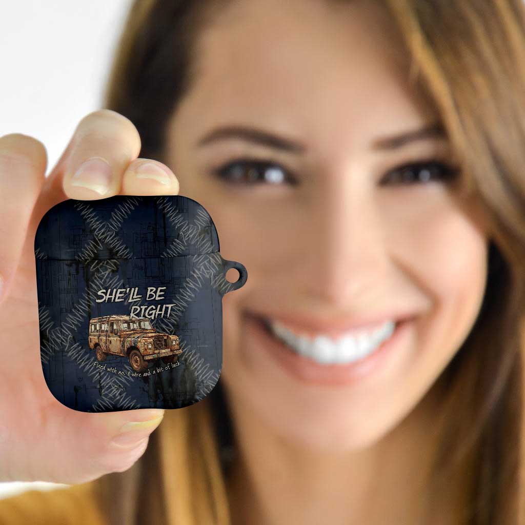 New Zealand She’ll Be Right AirPods Case NZ Slang No. 8 Wire Map Pattern