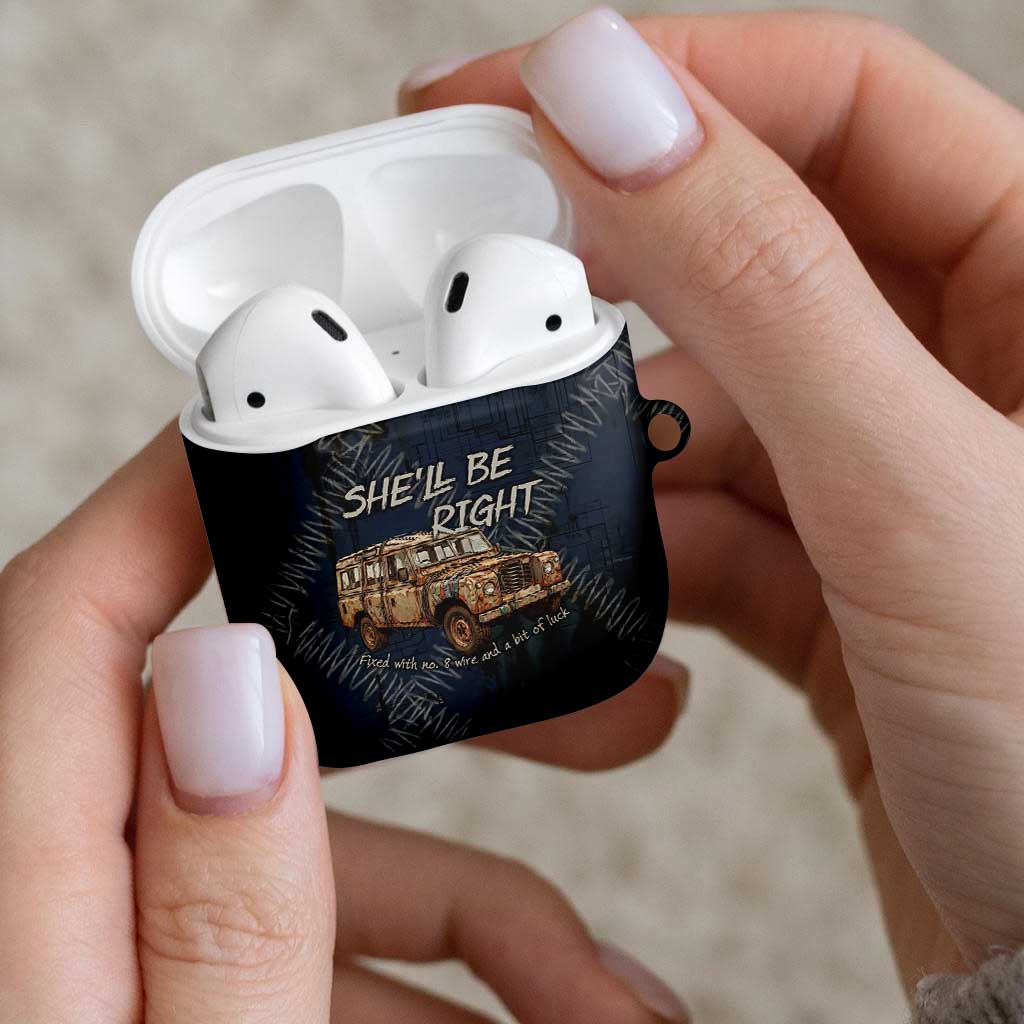 New Zealand She’ll Be Right AirPods Case NZ Slang No. 8 Wire Map Pattern