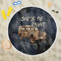 New Zealand She’ll Be Right Beach Blanket NZ Slang No. 8 Wire Map Pattern TS04 One Size 150cm Navy Slate - Polynesian Pride