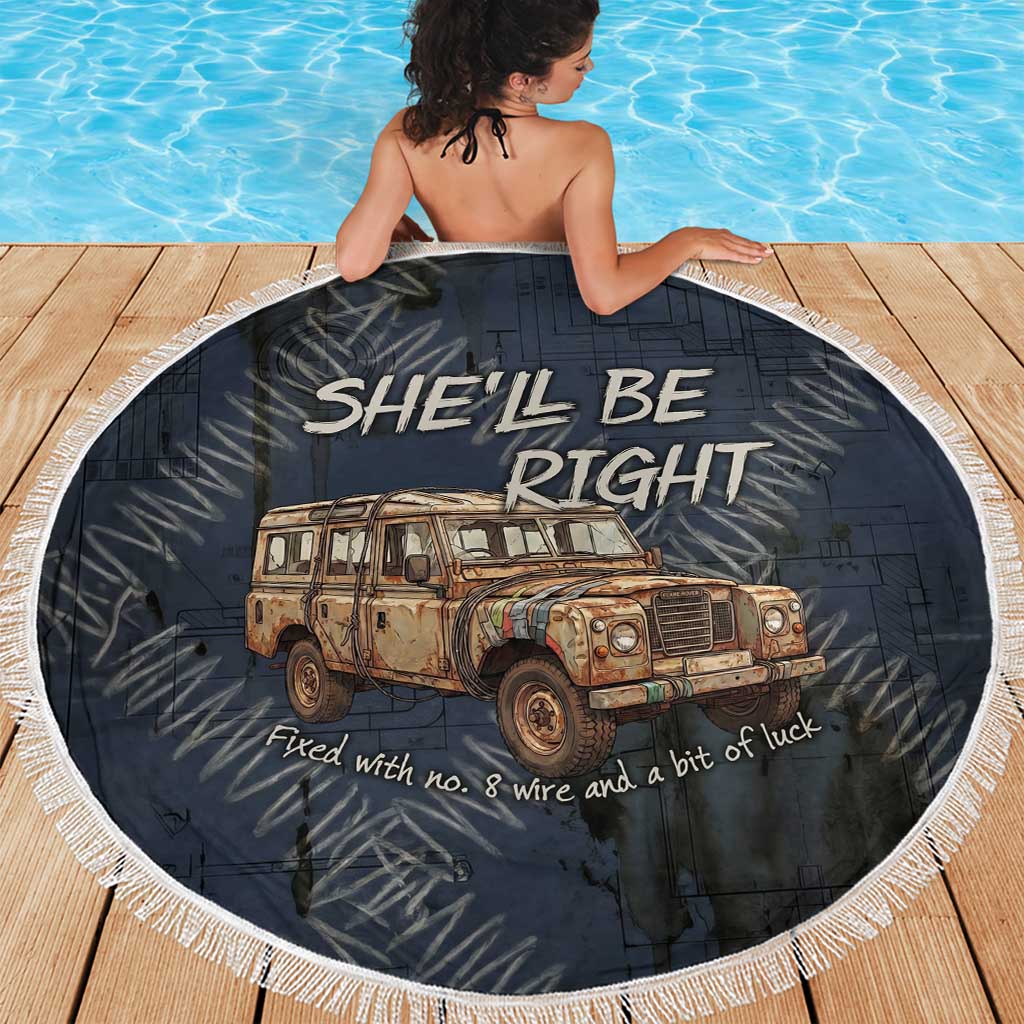 New Zealand She’ll Be Right Beach Blanket NZ Slang No. 8 Wire Map Pattern TS04 - Polynesian Pride