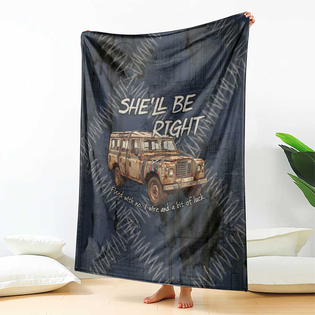 New Zealand She’ll Be Right Blanket NZ Slang No. 8 Wire Map Pattern TS04 - Polynesian Pride