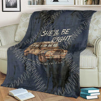 New Zealand She’ll Be Right Blanket NZ Slang No. 8 Wire Map Pattern TS04 - Polynesian Pride