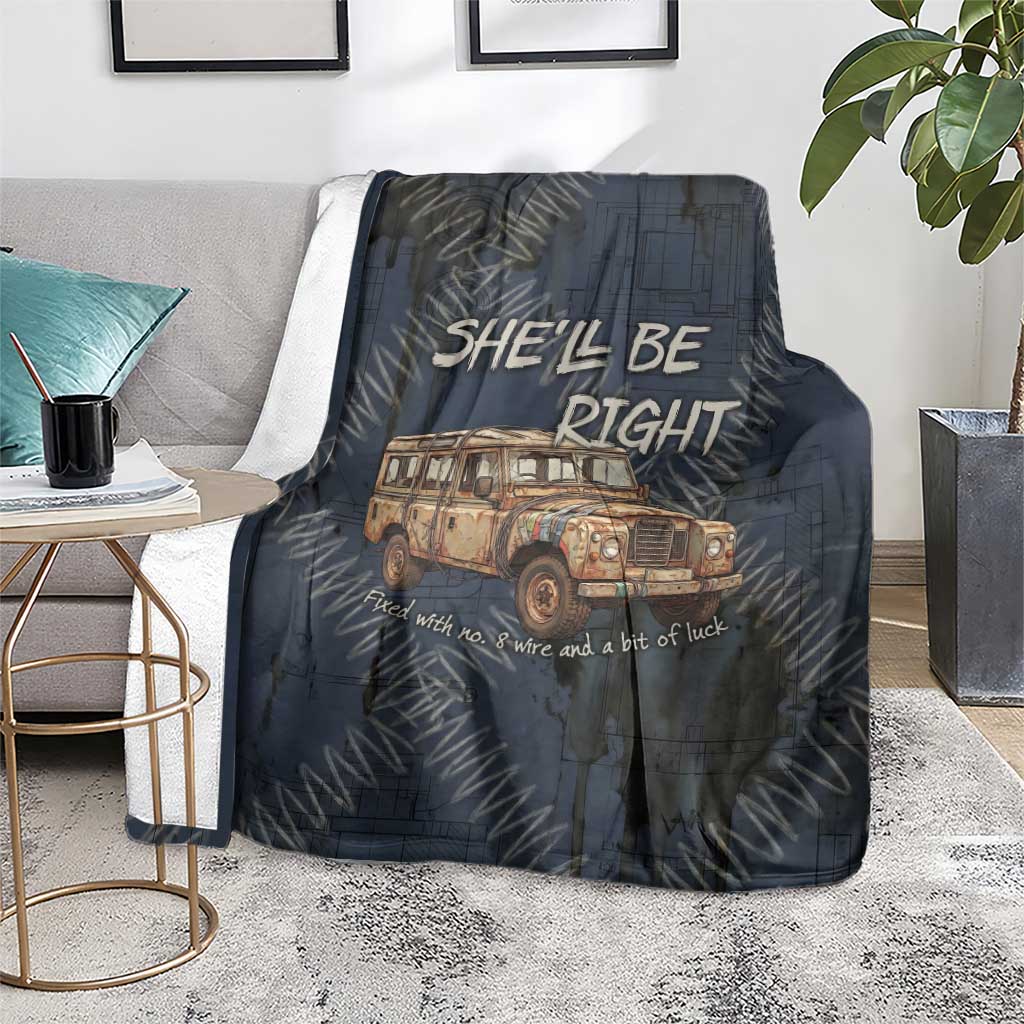 New Zealand She’ll Be Right Blanket NZ Slang No. 8 Wire Map Pattern TS04 - Polynesian Pride