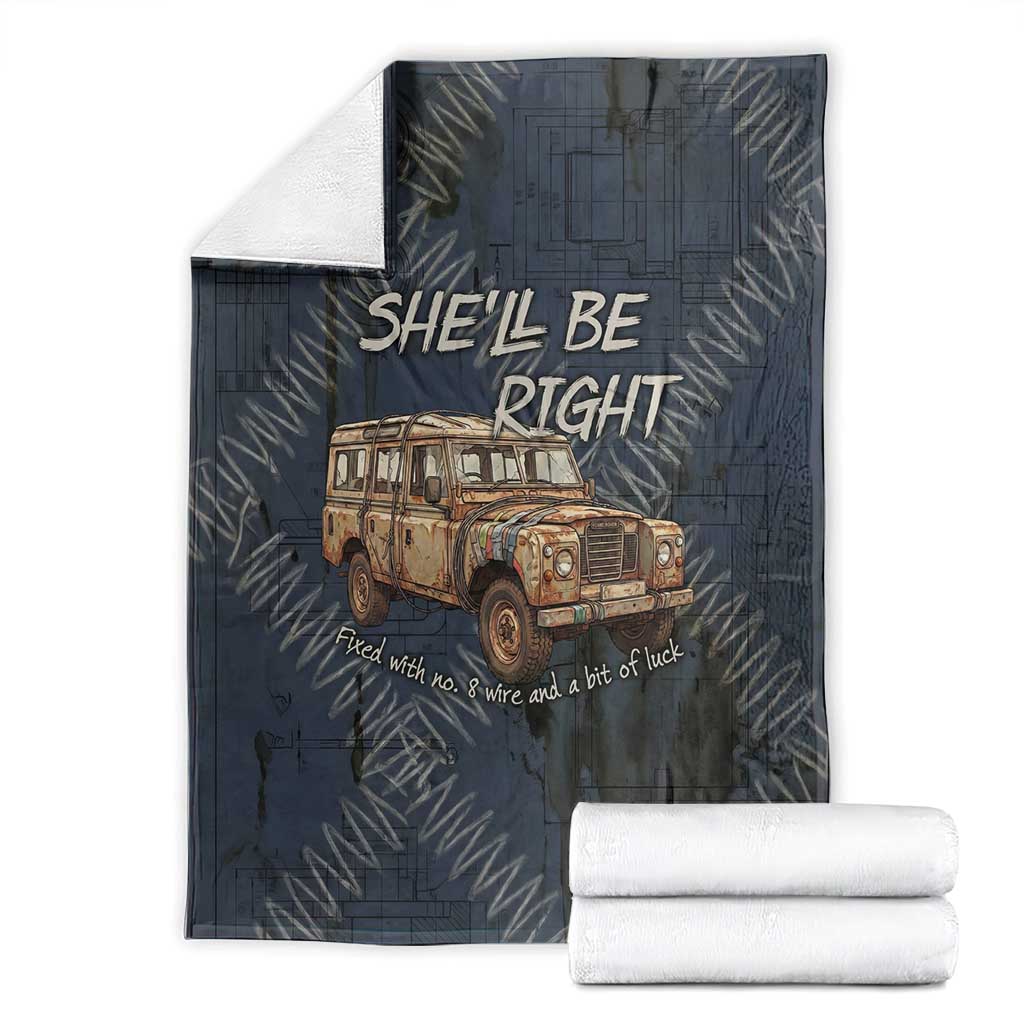 New Zealand She’ll Be Right Blanket NZ Slang No. 8 Wire Map Pattern TS04 - Polynesian Pride