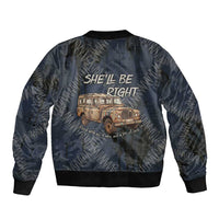 New Zealand She’ll Be Right Bomber Jacket NZ Slang No. 8 Wire Map Pattern TS04 - Polynesian Pride