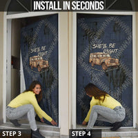 New Zealand She’ll Be Right Door Cover NZ Slang No. 8 Wire Map Pattern