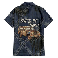 New Zealand She’ll Be Right Family Matching Off Shoulder Maxi Dress and Hawaiian Shirt NZ Slang No. 8 Wire Map Pattern