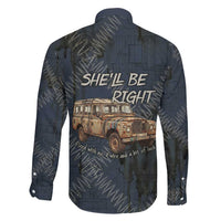 New Zealand She’ll Be Right Family Matching Off Shoulder Short Dress and Hawaiian Shirt NZ Slang No. 8 Wire Map Pattern