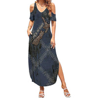 New Zealand She’ll Be Right Family Matching Summer Maxi Dress and Hawaiian Shirt NZ Slang No. 8 Wire Map Pattern
