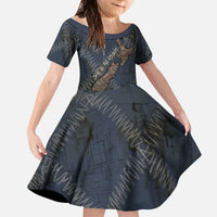 New Zealand She’ll Be Right Kid Short Sleeve Dress NZ Slang No. 8 Wire Map Pattern