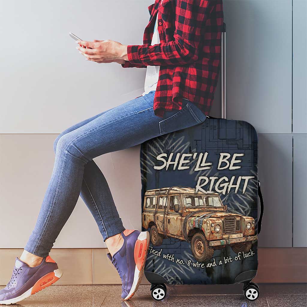 New Zealand She’ll Be Right Luggage Cover NZ Slang No. 8 Wire Map Pattern TS04 - Polynesian Pride