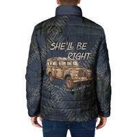 New Zealand She’ll Be Right Padded Jacket NZ Slang No. 8 Wire Map Pattern TS04 - Polynesian Pride