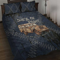 New Zealand She’ll Be Right Quilt Bed Set NZ Slang No. 8 Wire Map Pattern TS04 Navy Slate - Polynesian Pride