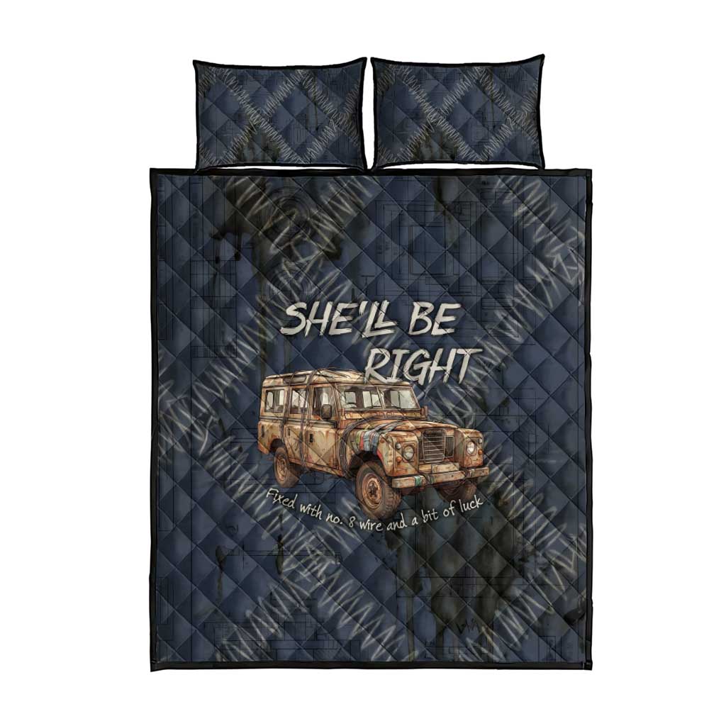 New Zealand She’ll Be Right Quilt Bed Set NZ Slang No. 8 Wire Map Pattern TS04 - Polynesian Pride