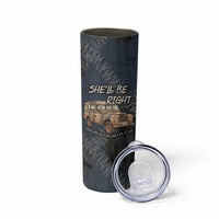 New Zealand She’ll Be Right Skinny Tumbler NZ Slang No. 8 Wire Map Pattern