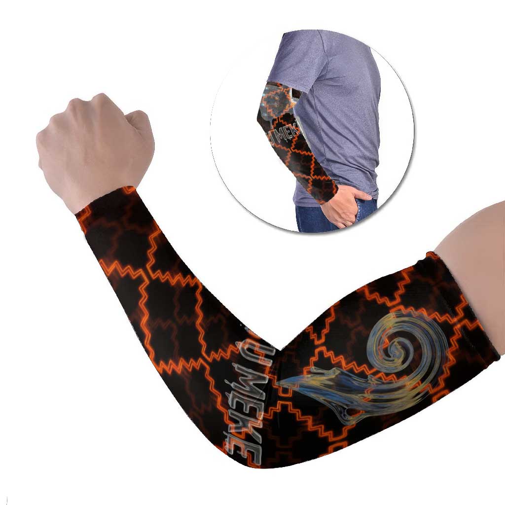 Tu Meke Maori New Zealand Slang Arm Sleeves with Glow Neon Step Style