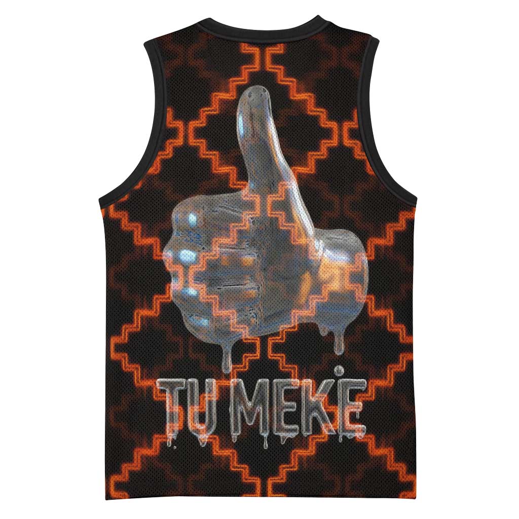 Tu Meke Maori New Zealand Slang Basketball Jersey with Glow Neon Step Style