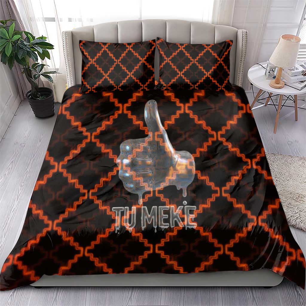 Tu Meke Maori New Zealand Slang Bedding Set with Glow Neon Step Style TS04 - Polynesian Pride