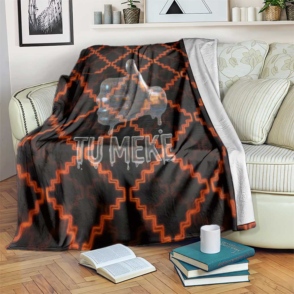 Tu Meke Maori New Zealand Slang Blanket with Glow Neon Step Style