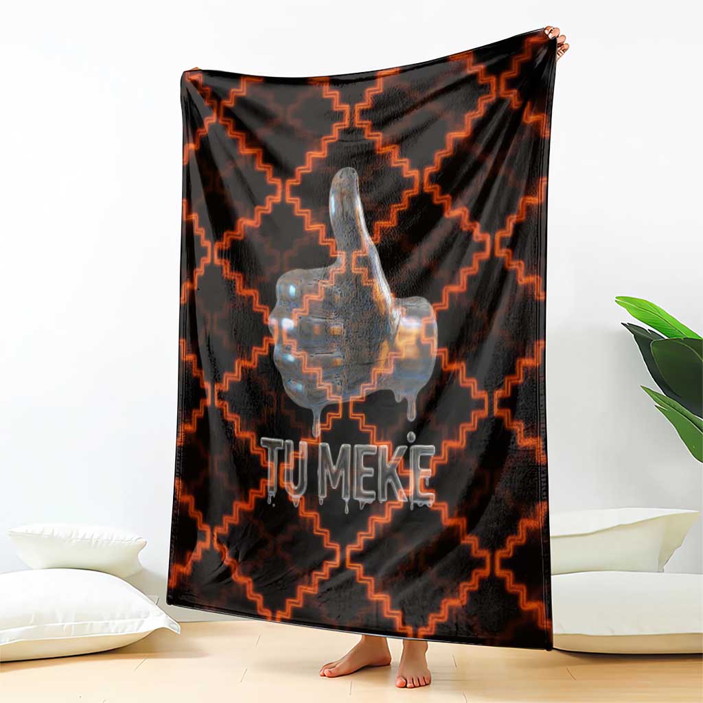 Tu Meke Maori New Zealand Slang Blanket with Glow Neon Step Style
