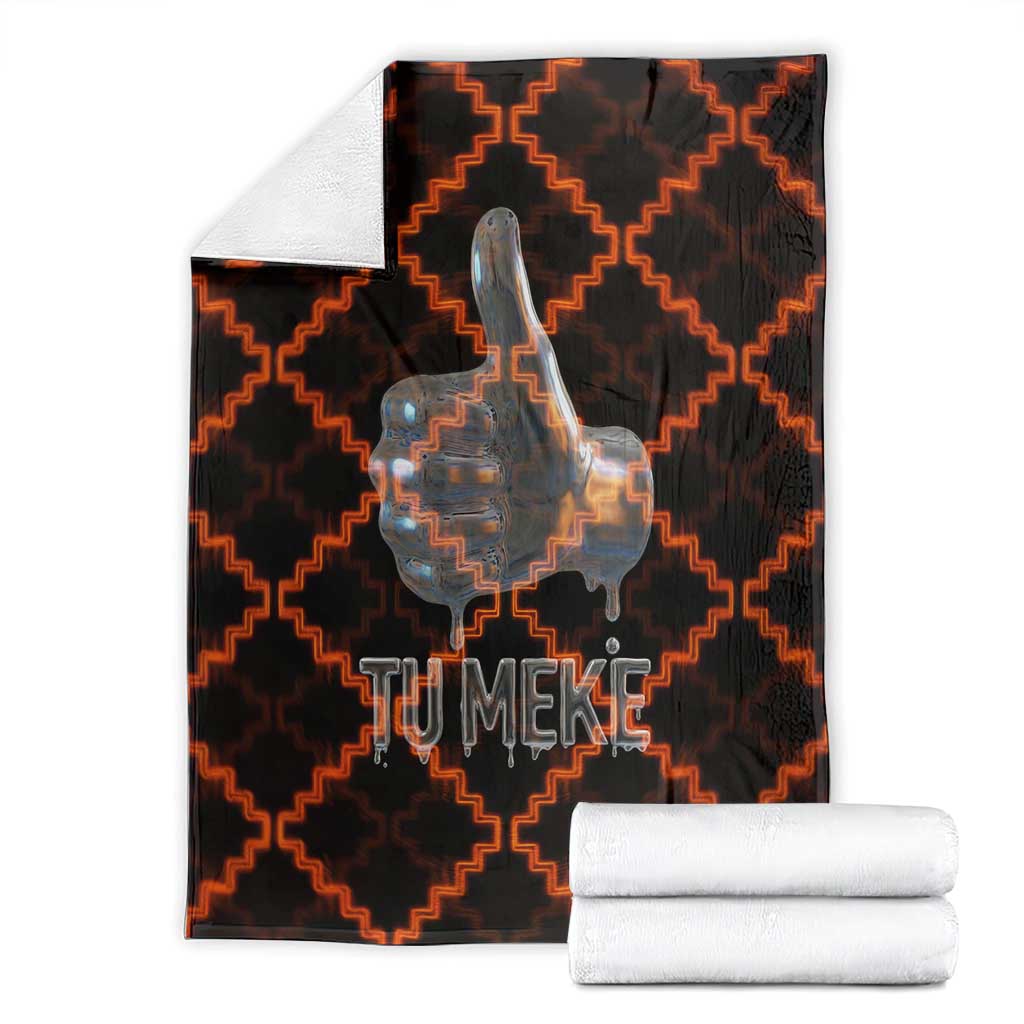 Tu Meke Maori New Zealand Slang Blanket with Glow Neon Step Style