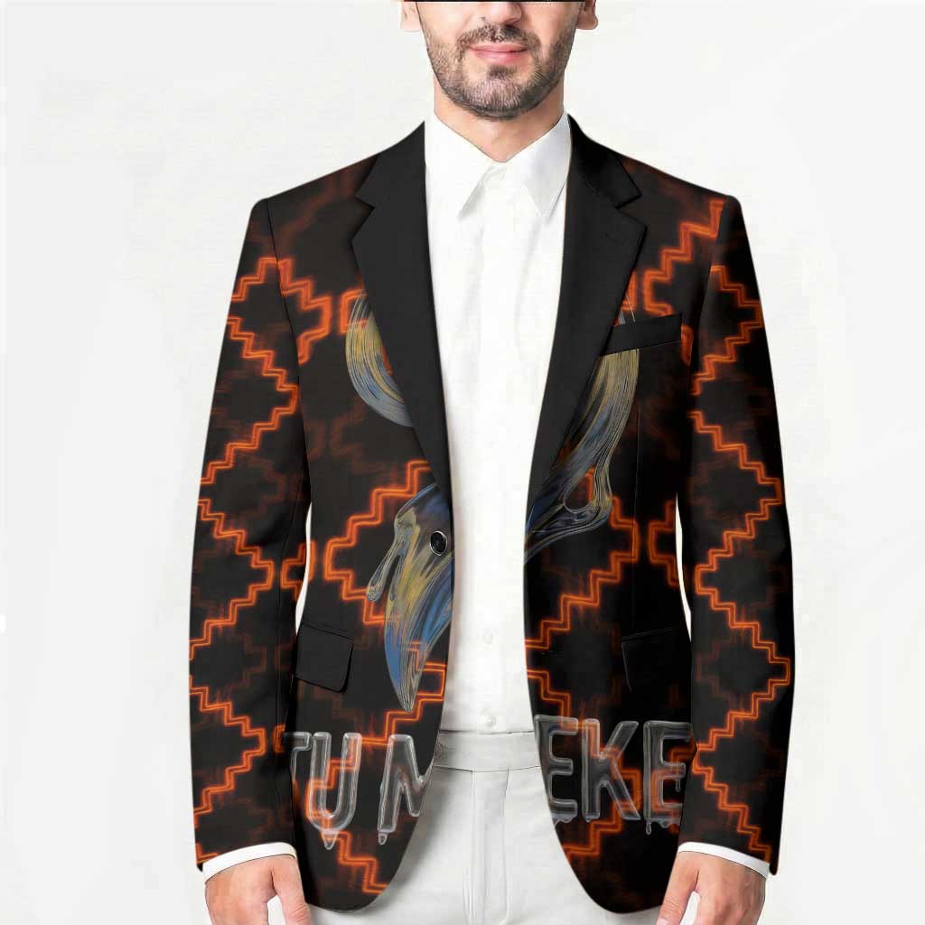 Tu Meke Maori New Zealand Slang Blazer with Glow Neon Step Style