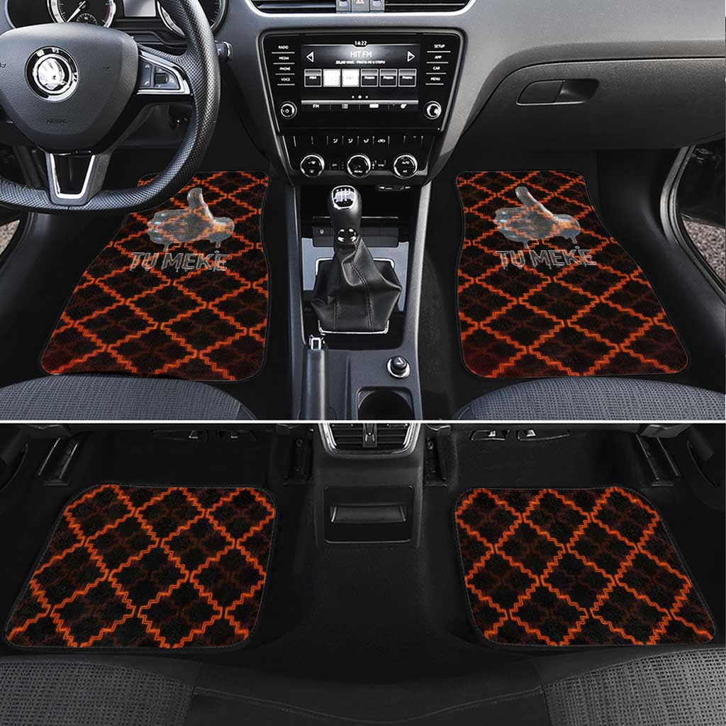 Tu Meke Maori New Zealand Slang Car Mats with Glow Neon Step Style