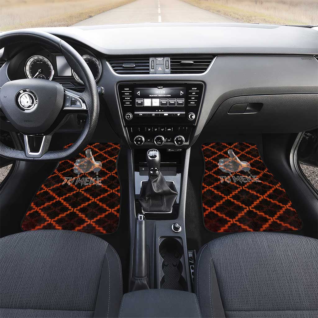 Tu Meke Maori New Zealand Slang Car Mats with Glow Neon Step Style