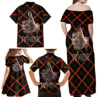 Tu Meke Maori New Zealand Slang Family Matching Off Shoulder Maxi Dress and Hawaiian Shirt with Glow Neon Step Style TS04 - Polynesian Pride