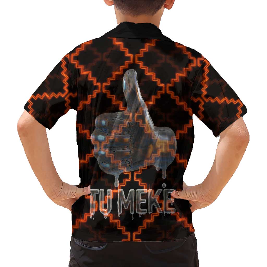 Tu Meke Maori New Zealand Slang Family Matching Summer Maxi Dress and Hawaiian Shirt with Glow Neon Step Style TS04 - Polynesian Pride
