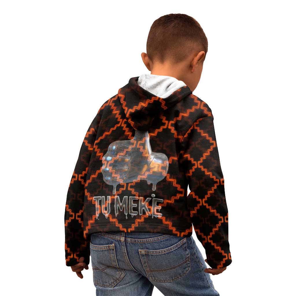 Tu Meke Maori New Zealand Slang Kid Hoodie with Glow Neon Step Style