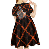 Tu Meke Maori New Zealand Slang Kid Short Sleeve Dress with Glow Neon Step Style